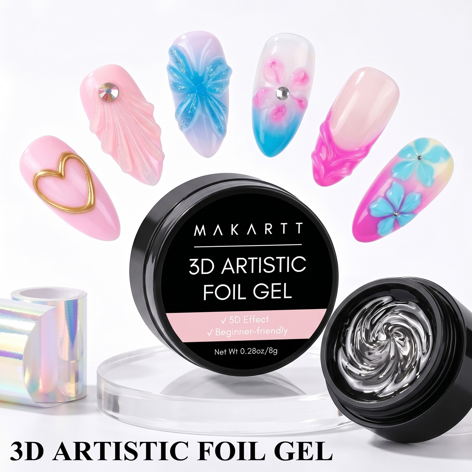 Nail Art Chrome - Makartt 3D Nail Gel 8ml Nail