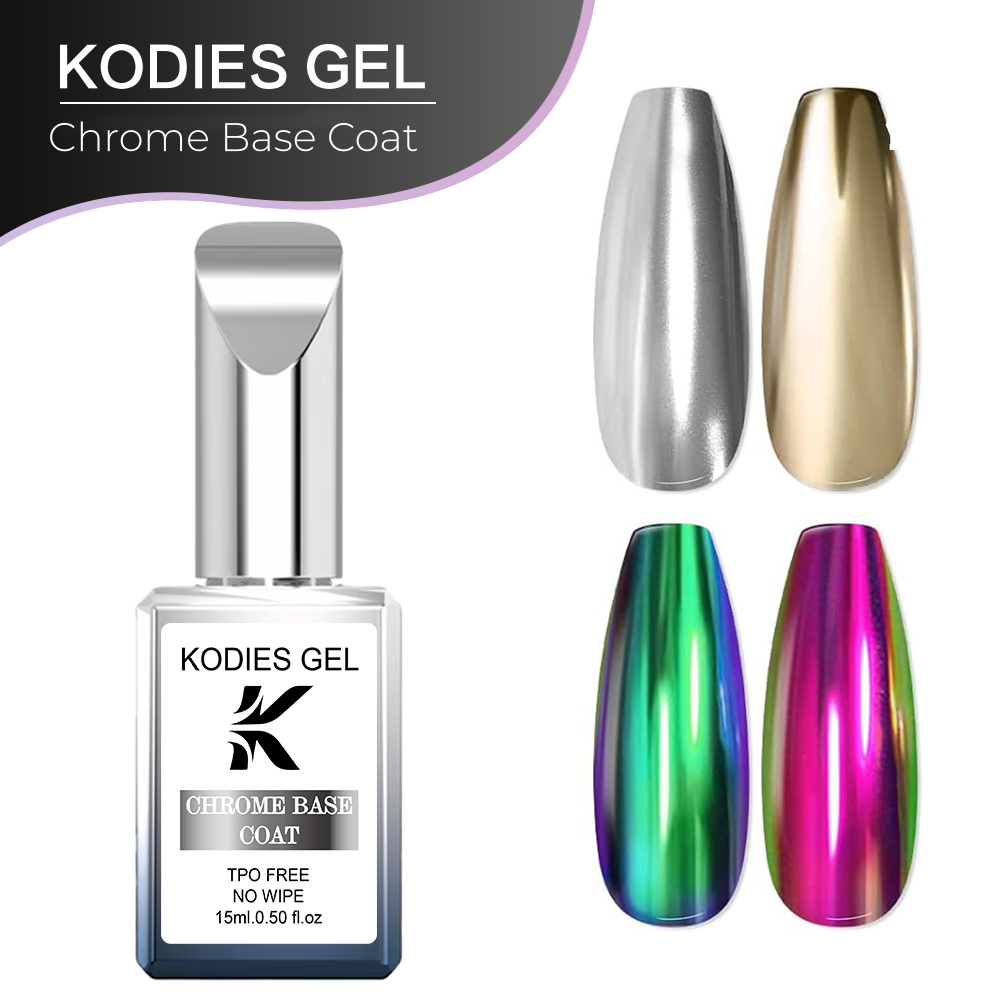 Nail Art Chrome - KODIES GEL Clear Chrome Base Coat