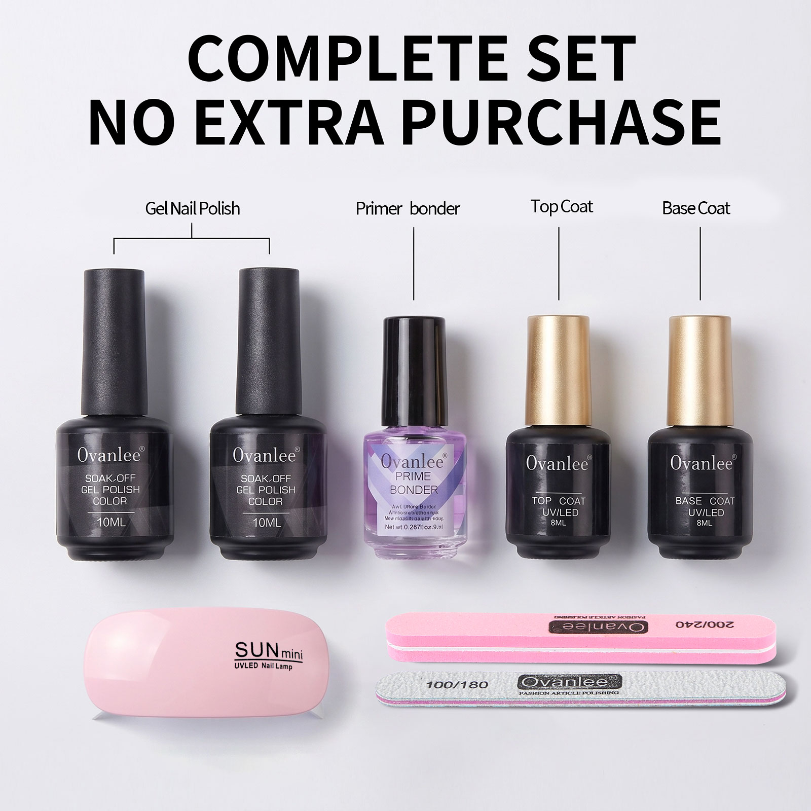 Gel Top Coat - Gel Nail Polish Kit With UV