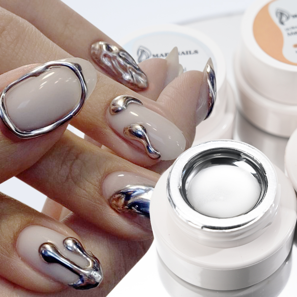 Nail Art Chrome - Mirror Metallic Nail Polish Gel Semi-permanent