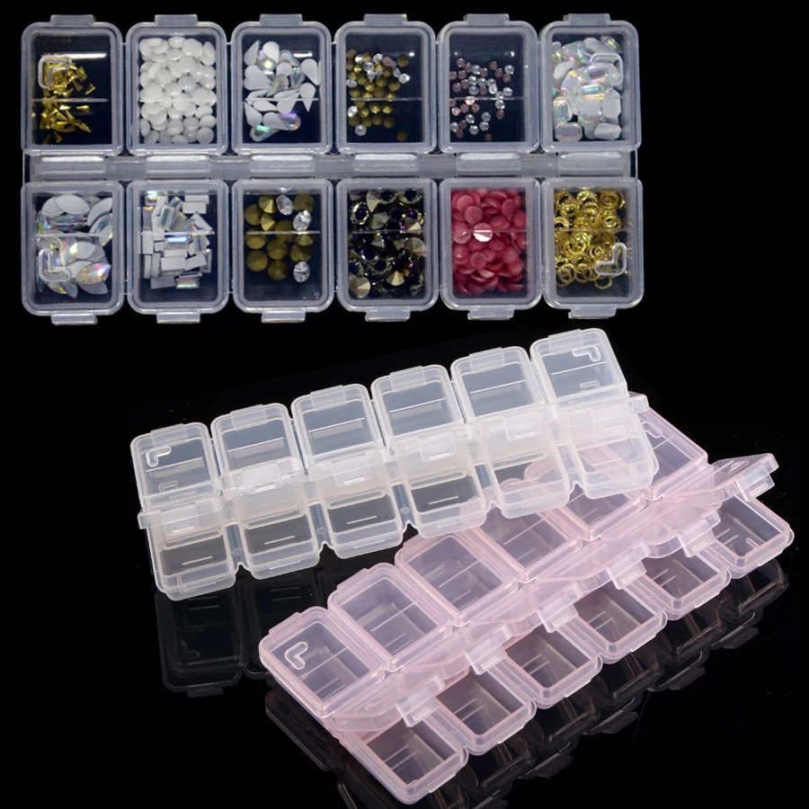 Nail Art Quirky - 12 Compartments Plastic Rhinestone Organizer Container