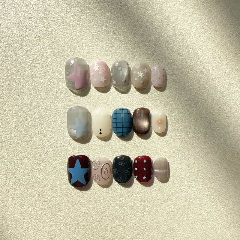10PCS Handmade Ins Style Short - Nail Art Cat Eye Simple 评论和价格