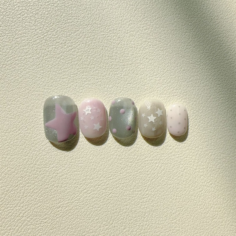 10PCS Handmade Ins Style Short - Nail Art Cat Eye Simple 评论和价格