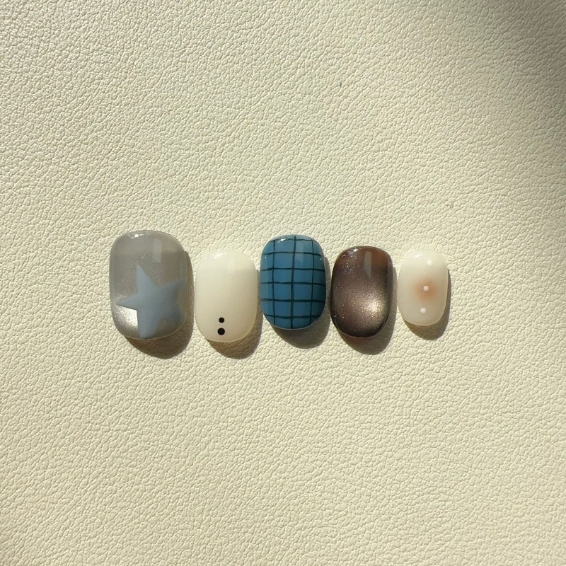 10PCS Handmade Ins Style Short - Nail Art Cat Eye Simple 评论和价格