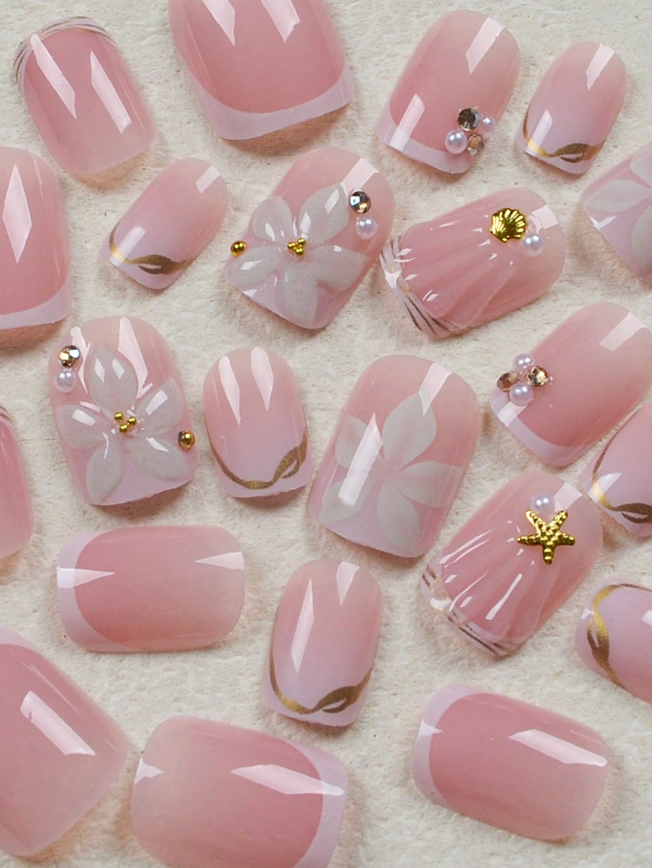 24pcs Short Square White Frenc - Nail Art Chrome 评论和价格