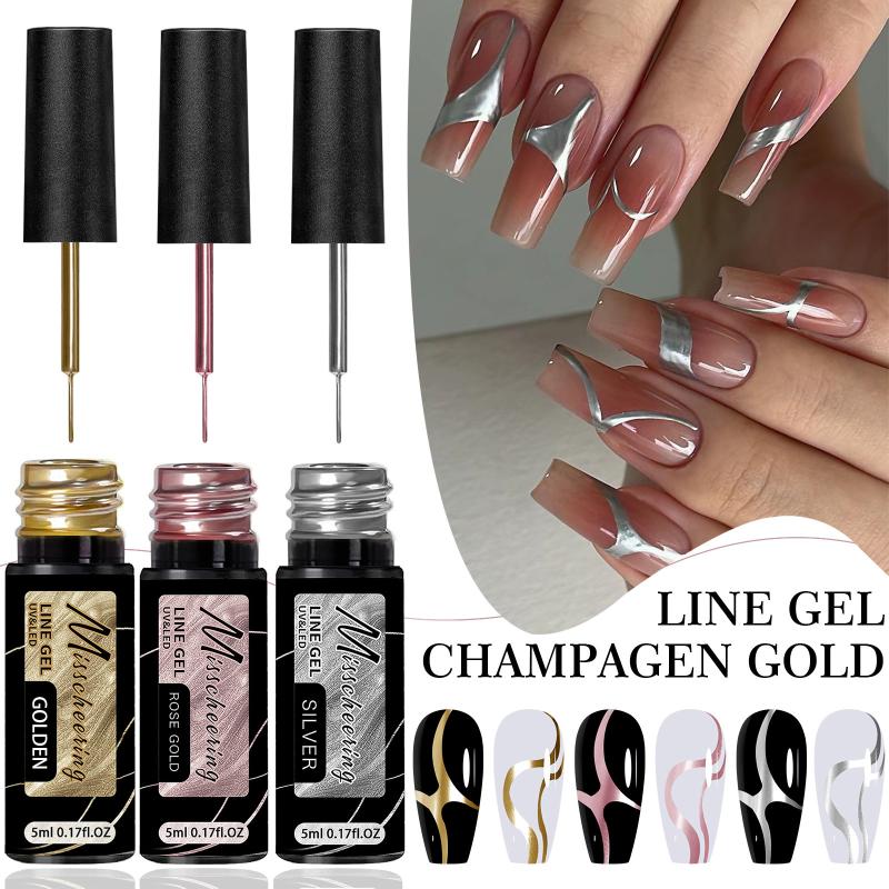 Gold Silver Metallic Liner Gel - Nail Art Chrome 评论和价格
