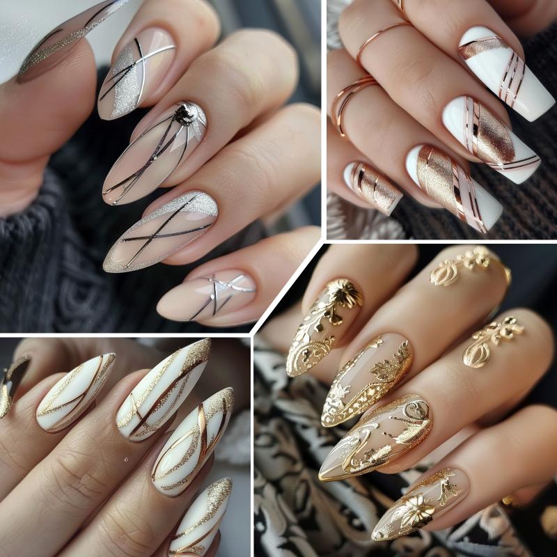 Gold Silver Metallic Liner Gel - Nail Art Chrome 评论和价格