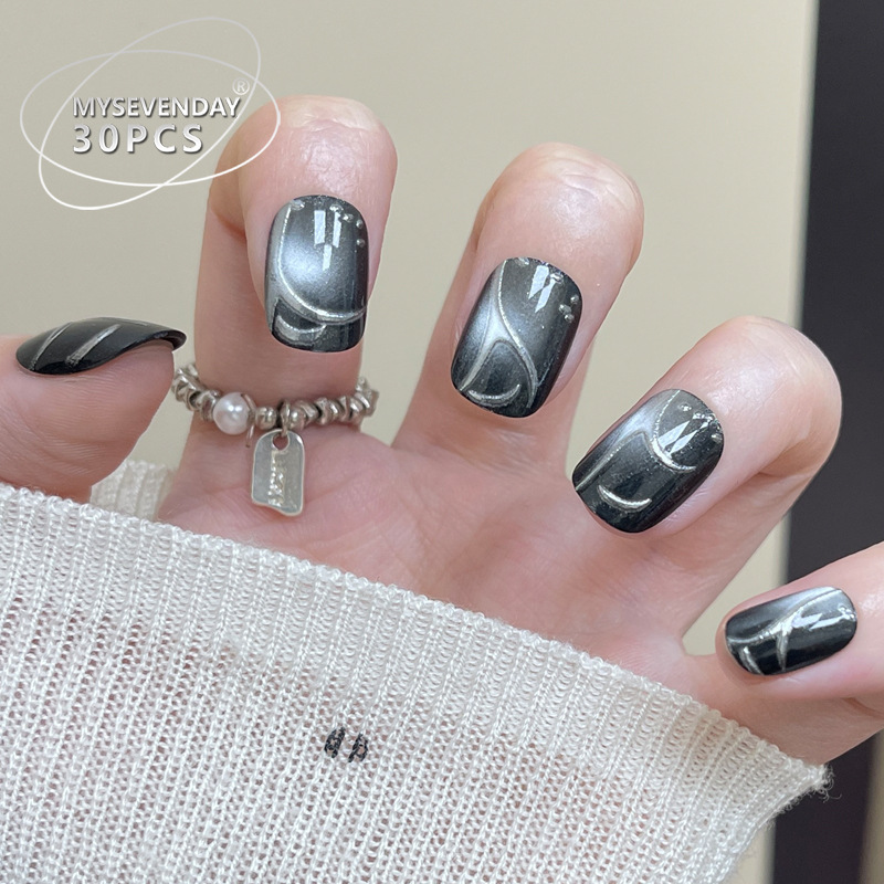 30 pieces French handmade blac - Nail Art Cat Eye Simple 评论和价格