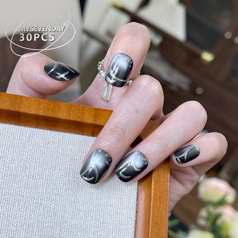 30 pieces French handmade blac - Nail Art Cat Eye Simple 评论和价格