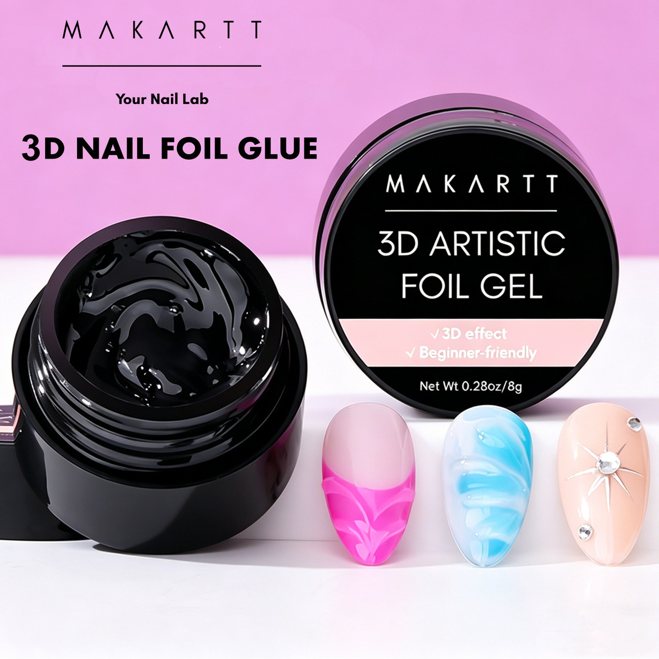 Makartt 3D Nail Gel 8ml Nail F - Nail Art Chrome 评论和价格