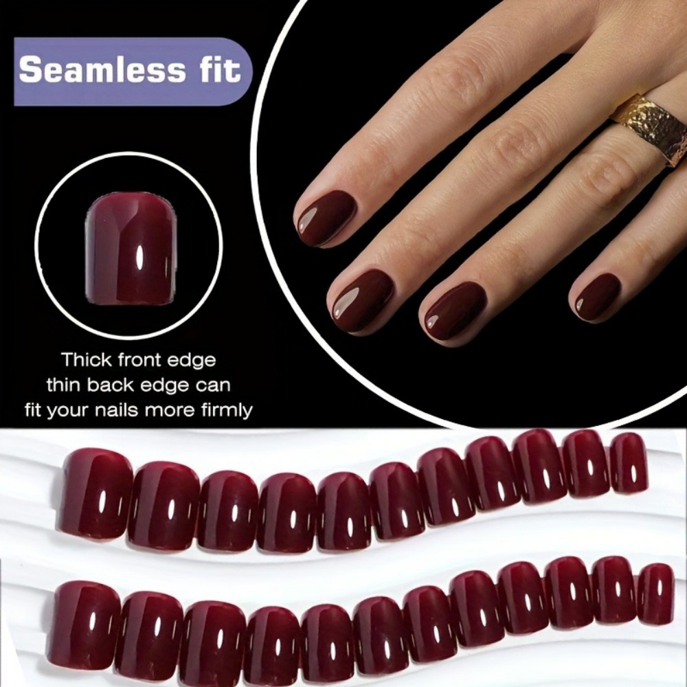 24Pcs Set of Wine-Red Cat-Eye  - Nail Art Red Wine Cat Eye 评论和价格
