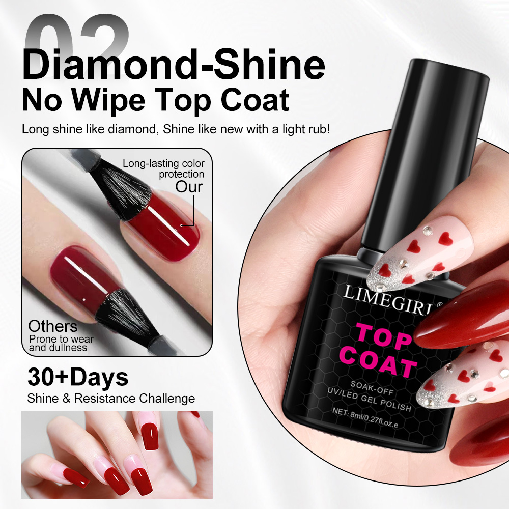 LIMEGIRL 8ml Soak Off Matte To - Gel Top Coat 评论和价格