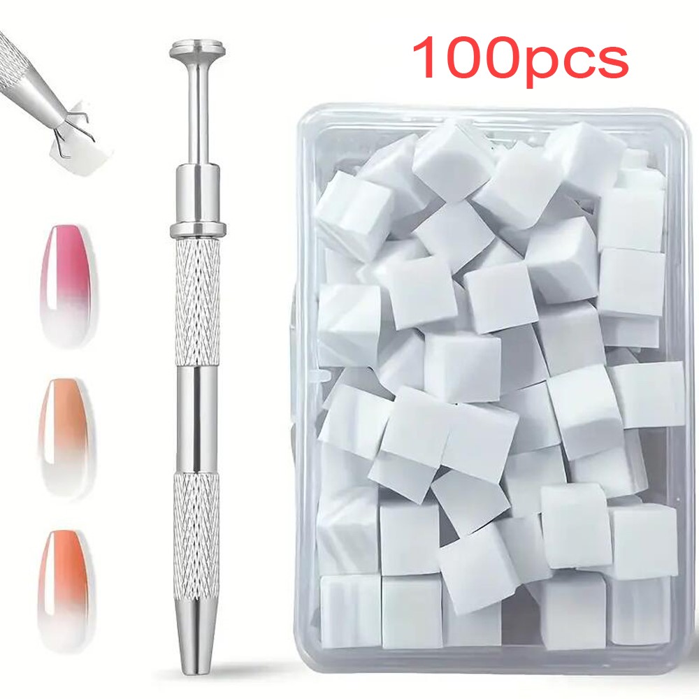 50/100Pcs White Mini Nail Spon - Nail Art Chrome 评论和价格