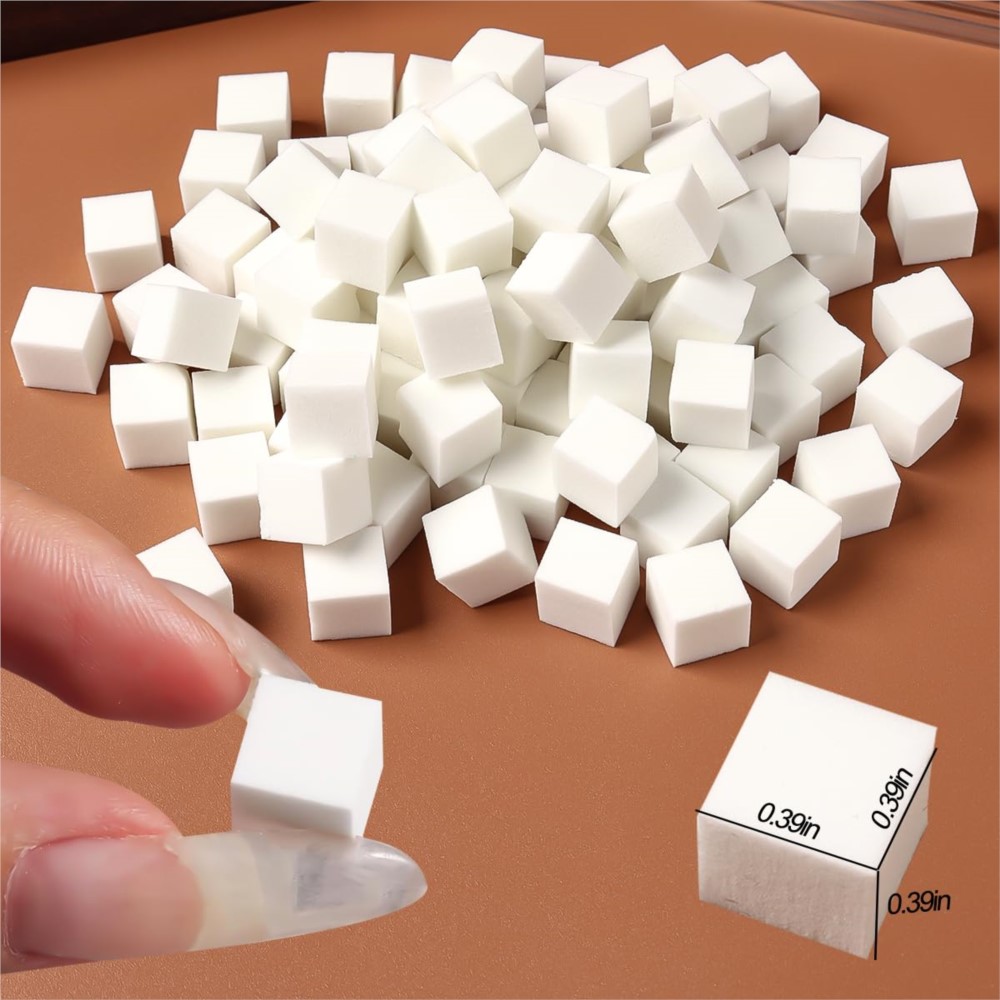 50/100Pcs White Mini Nail Spon - Nail Art Chrome 评论和价格