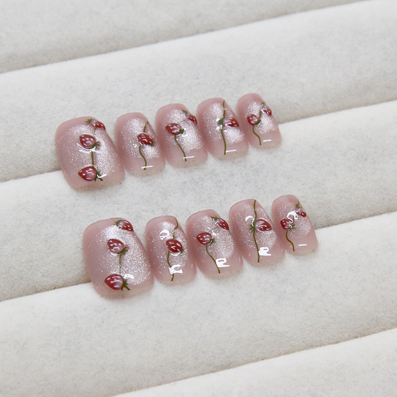 10 Pcs Women Handmade Press on - Nail Art Cat Eye Simple 评论和价格
