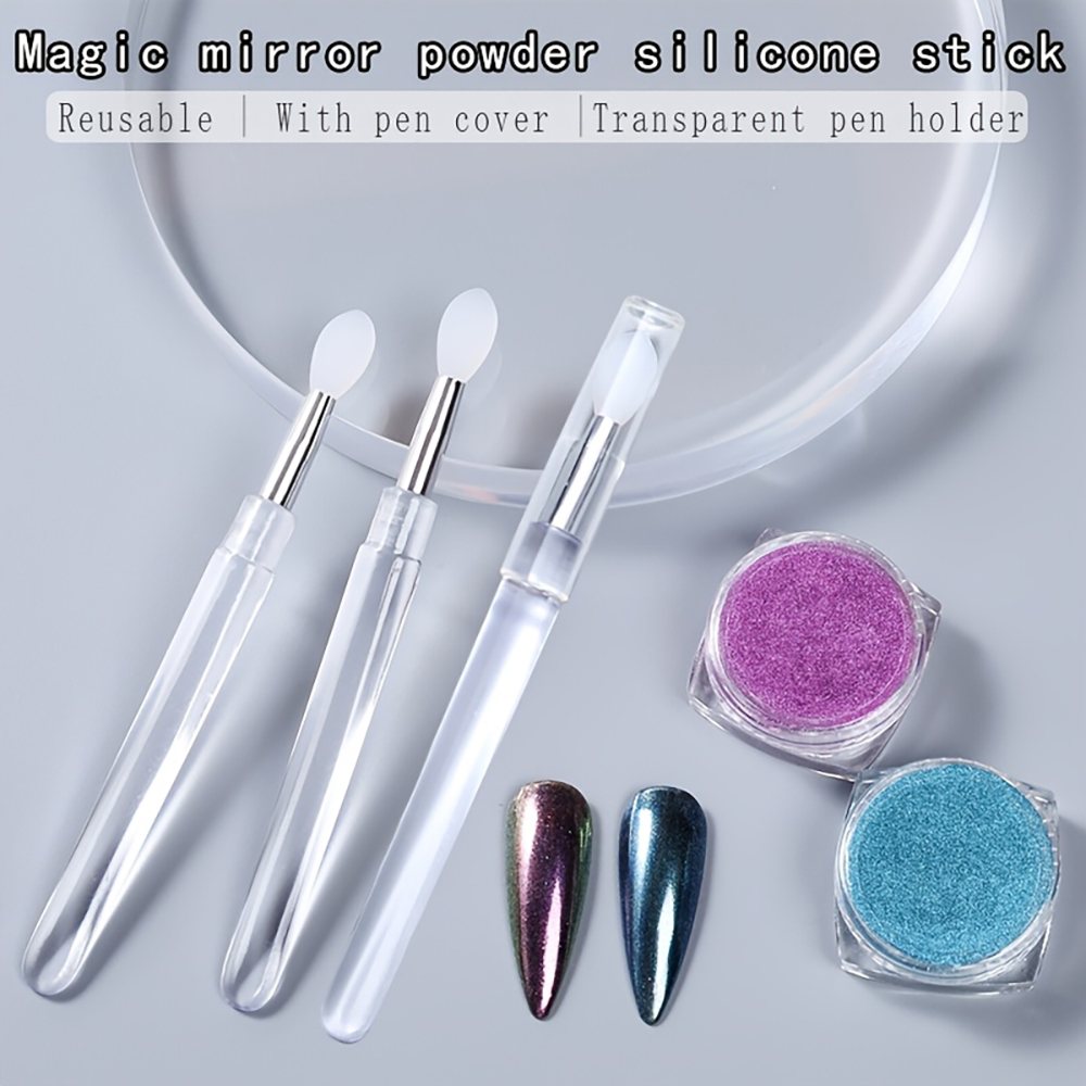 Reusable Chrome Glitter Applyi - Nail Art Chrome 评论和价格