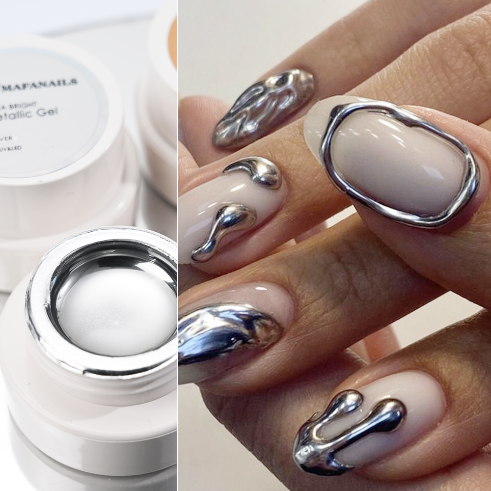 5ml Silver Gold Metallic Gel N - Nail Art Chrome 评论和价格