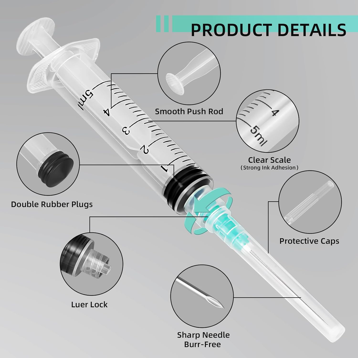 5ml Luer Lock Syringe, Suitabl - Nail Art Quirky 评论和价格