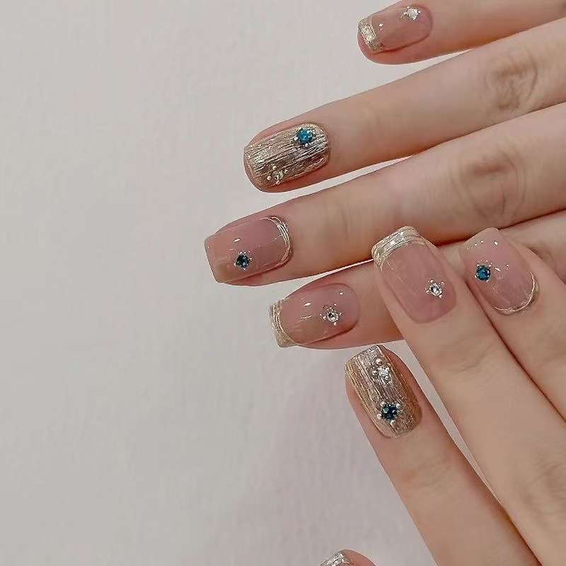 10Pcs Short Square French Hand - Nail Art Cat Eye Simple 评论和价格