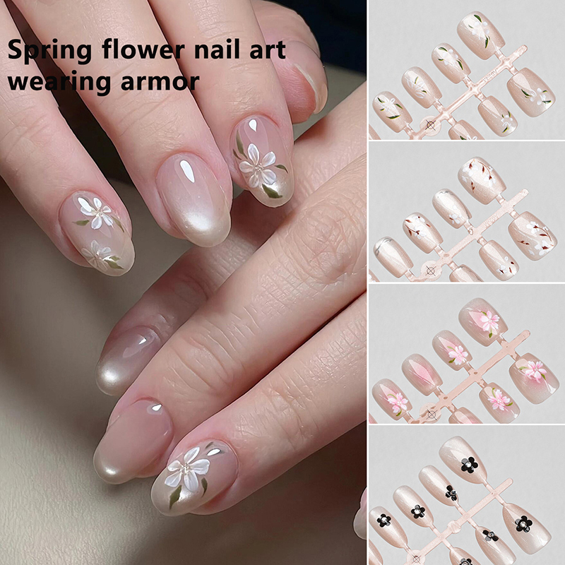 〔YS1〕30Pcs False Nails Flower  - Nail Art Cat Eye Simple 评论和价格