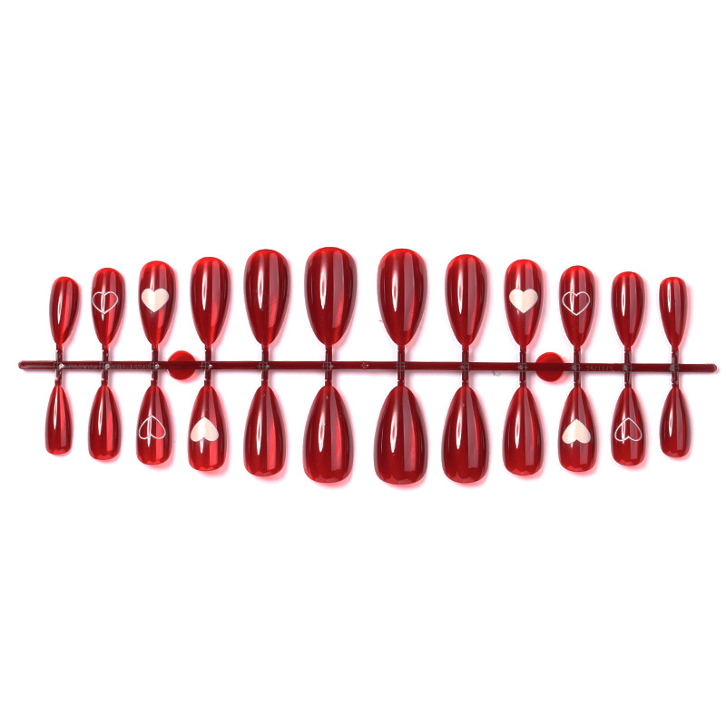 24PCS Simple Red Cat Eye Almon - Nail Art Cat Eye Simple 评论和价格