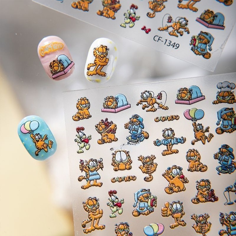 New Garfield Nail Art Stickers - Nail Art Quirky 评论和价格