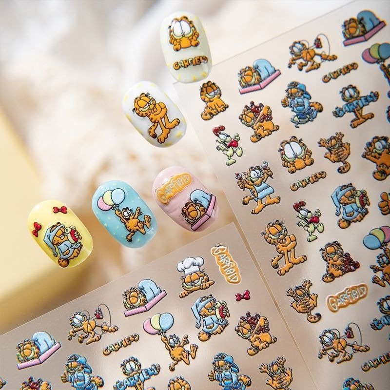 New Garfield Nail Art Stickers - Nail Art Quirky 评论和价格