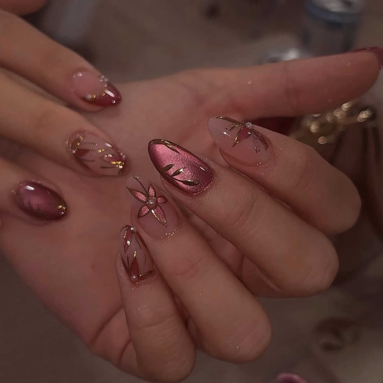 24pcs Simple French Almond Pre - Nail Art Cat Eye Simple 评论和价格
