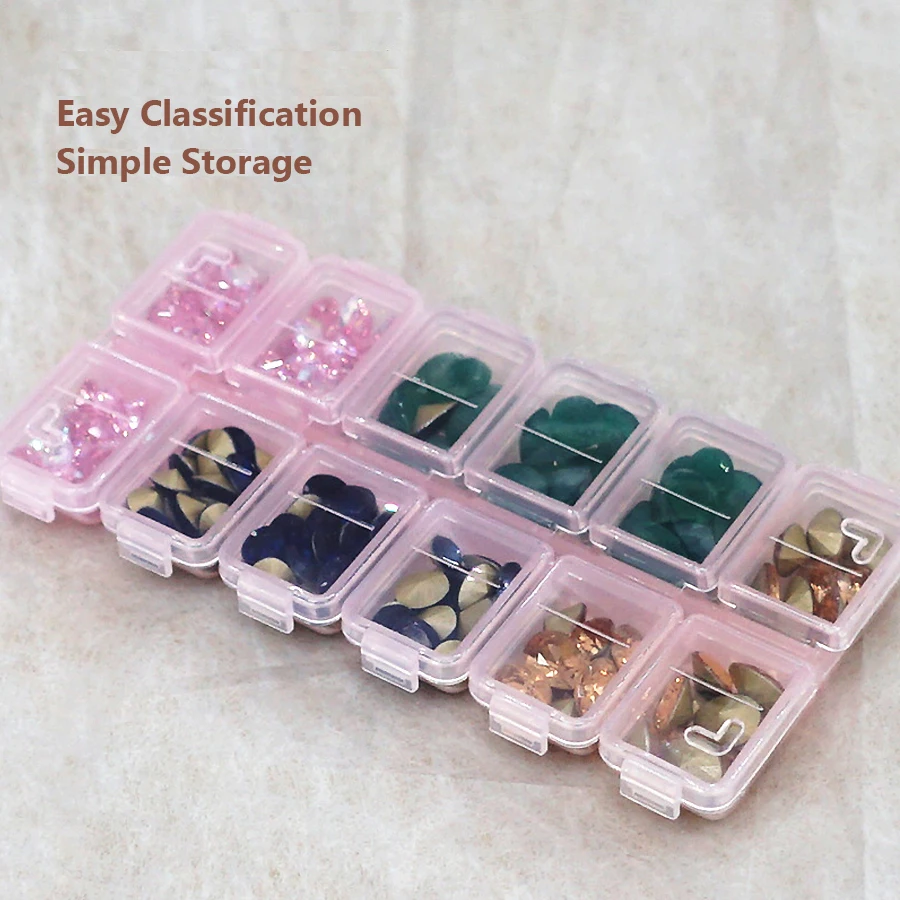 12 Compartments Plastic Rhines - Nail Art Quirky 评论和价格