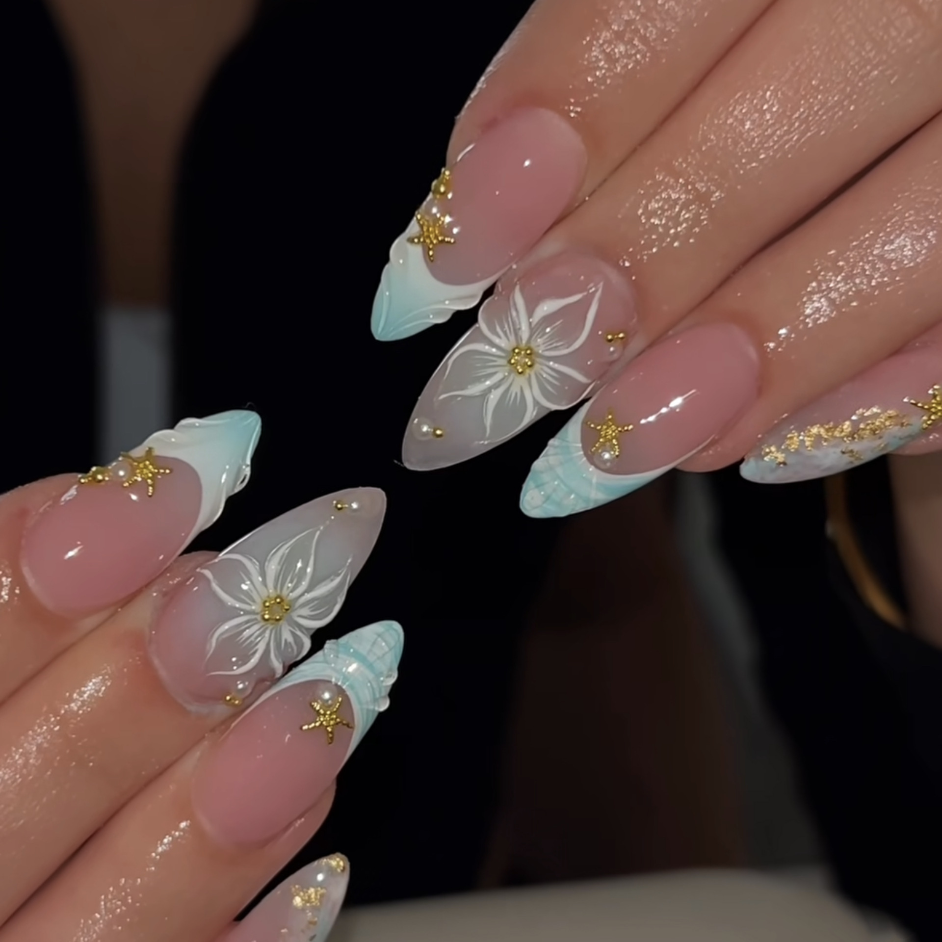 24Pcs Almond Press on Fake Nai - Nail Art Red Wine Cat Eye 评论和价格
