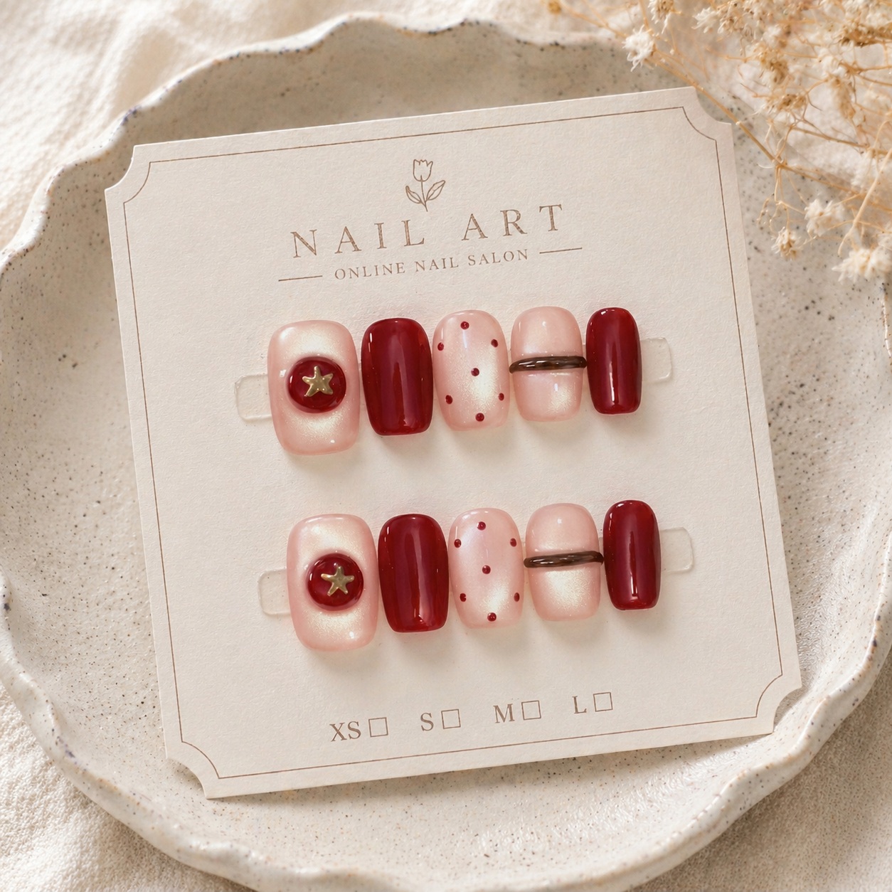10pcs Nude Pearl Cat Eye Wine  - Nail Art Red Wine Cat Eye 评论和价格