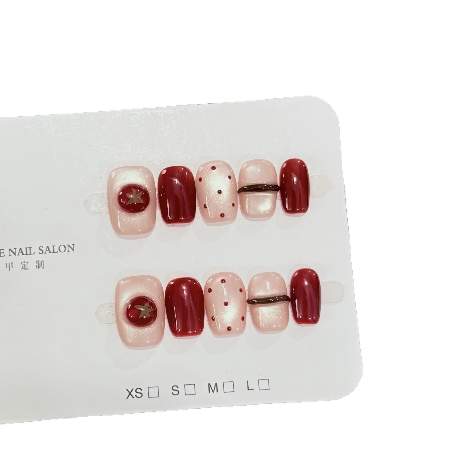 10pcs Nude Pearl Cat Eye Wine  - Nail Art Red Wine Cat Eye 评论和价格
